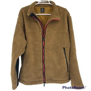 BACKCOUNTRY MEN’S FULL ZIP SHERPA JACKET BROWN TAN EXTRA LARGE